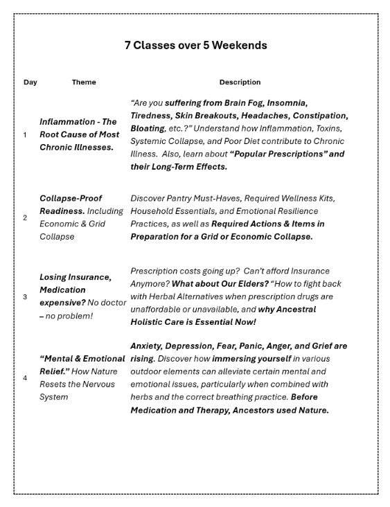 Description of the Collapse-Proof Wellness Classes given by PowrrUp