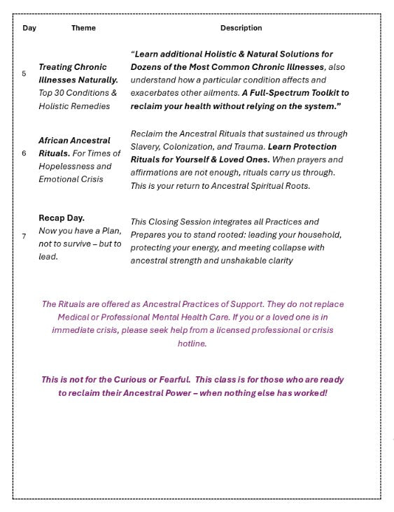 Description of the Collapse-Proof Wellness Classes given by PowrrUp