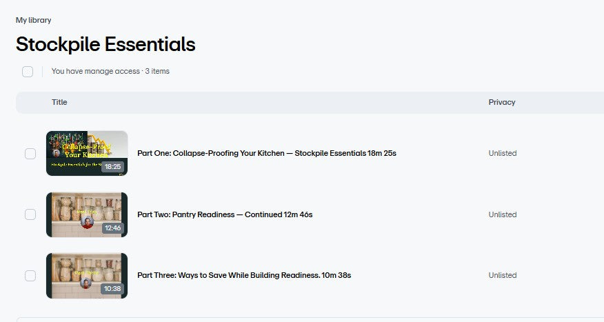 Course 2: Collapse-Proof Your Kitchen (what to stockpile)