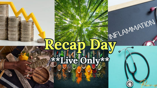 Collage of images with text and graphics including 'Recap Day', 'Live Only', and medical equipment.