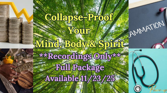 Promotional graphic with text overlay on a nature-themed background