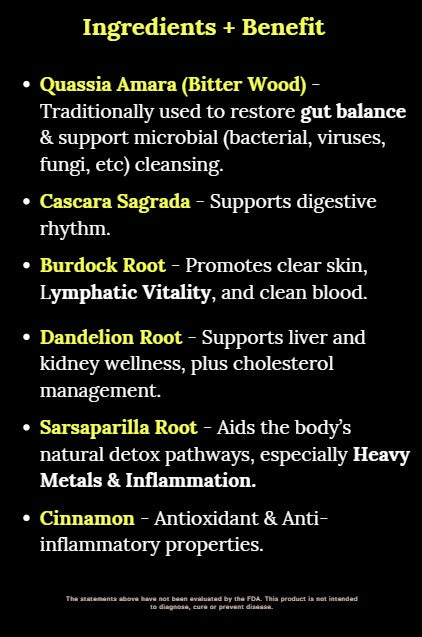 PowrrUp Detox/Bitters. (REMOVES TOXINS + LOWERS INFLAMMATION + PURIFIES BLOOD)